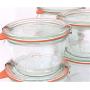 Weck 741 - 0.25 Liter Mold Jars with Lids - 6 Rings and 12 Clamps