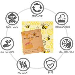 Ocean Clears Reusable Beeswax Food Wraps | Food Storage Covers - 5 Pack Assorted Sizes 100% Plastic free