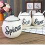 Mini Spice Jars Creative simple ceramic seasoning jar home kitchen supplies