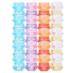 YiZYiF Refillable Cosmetic Containers Diamond-Shape Clear Cosmetic Sample Empty Pots Jars with Lids for Cream Lotion Eye Shadow Powder Multicolor (40Pcs) 5g/5ml