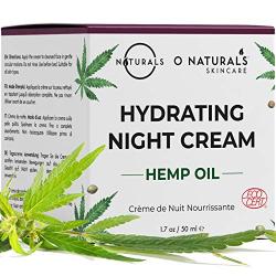 O Naturals Repairing Organic Hemp Oil Face Moisturizer Hydrating Night Cream. Hyaluronic Acid Anti Aging Face & Neck Cream. Moisturizes Dry Skin Anti Wrinkles Boost Collagen Women & Men Skincare 1.7oz