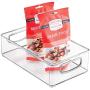 mDesign Kitchen Cabinet and Pantry Storage Organizer Bins - Pack of 4, Shallow, Clear