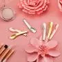 6 Stück Mini Gebogene Metall Kosmetik Spatel Metall Make-up Spatel Applikator Beauty Schöpflöffel für Damen Mädchen zum Mischen und Probieren von Make-up