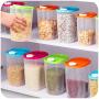 UPKOCH 3pcs Kitchen Food Containers Clear Airtight Dry Food Storage Organizer with Lids for Fridge Cabinet Baking Supplies Flour Green