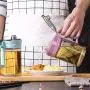 Kitchen Food Storage Jar Airtight Food Storage Kitchen Glass Jar Moisture-Proof Home Multi-Purpose Jam Bottle Cruet Glass Oil Bottle Oil Bottle Vinegar Bottle, (Color : 550ml Purple)