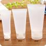 24Pcs Empty Translucent Plastic Sample Soft Tube Vial Bottle Jar Pot Container Case with Swivelling Cover Perfect for Shampoo Facial Cleanser (10ml/0.33oz)