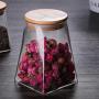 Glass Storage Jar with Bamboo Lid, Airtight Sealing Ring,Preserving Jars for Tea Coffee Herb Spices Sugar and More (350ml)