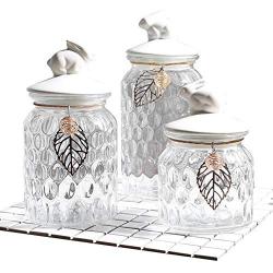 AXTG Candy Jar, Airtight Glass Storage Jar Kitchen Food Container Canister Candy Storage Christmas Best Gift,Small Size, Medium Size, and Big Size