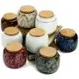 Exquisite Oriental Ceramic Food Storage Jar Canister Food Canisters,Loose Tea Tin/Tea Storage/Tea Caddy/Tea Canister/Coffee Canister/Coffee Jar/Spice Nuts Snacks Storage 2.32oz/66g (Ermine)