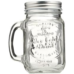 Estilo Mason Jar Mugs with Handles Old Fashioned Drinking Glass Set 6, 16 oz Each