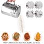 JUSTDOLIFE Stainless Steel Dredge Salt Shaker Seasoning Can Rotating Sugar Shaker Barbecue Sauce Spice Bottle Spice/Pepper Shaker 3PCS