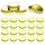 Mimi Pack 24 Pack Tins 8 oz Shallow Round Tins with Solid Screw Lids Empty Tin Containers Cosmetics Tins Party Favors Tins and Food Storage Containers (Gold)