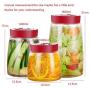 Tvoip Modern Fermenting Seal Storage Jar Transparent Glass Jars with Lid Kit/Honey Jam Fruit Cans Pickle Side Dish Tanks Tea Bottle Accessories (35OZ(1000ML))