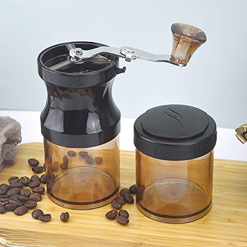 DONG HAI Portable Manual Coffee Grinder with Premium Adjustable Coarseness Ceramic Burr, Portable Hand Crank Grinder for Home Travel with Extra Storage Jar