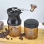DONG HAI Portable Manual Coffee Grinder with Premium Adjustable Coarseness Ceramic Burr, Portable Hand Crank Grinder for Home Travel with Extra Storage Jar