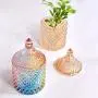 Clear Glass Spice Jars, Colorful Star Shaped Crystal Candy Jar With Lid Multi-purpose Spice Storage Canister-a