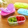 Meiyiu Food Storage Box Double Grids Kitchen Food Storage Box Cereal Container Kitchen Supplies Pink