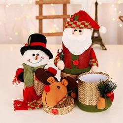 Amosfun 3Pcs Christmas Candy Jar Santa Claus Snowman Elk Cookie Jars Food Storage Container Gift Bottle Holder for Christmas Party Ornament