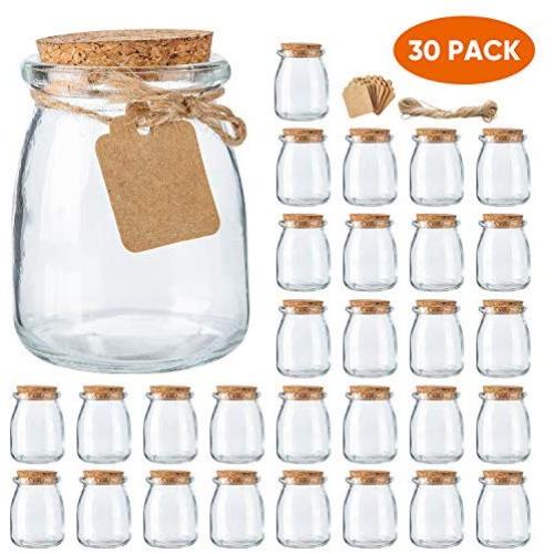 Bocal Mini Yaourt 30 Pcs, 7 oz Bocal Cadeau avec Bouchon en Liège, Bocal à Pudding en Verre, Bocal en Verre avec Bouchons, Bocal Mason pour Cadeaux Mariage avec Étiquettes et Fil Bocal Mini Yaourt 30 Pcs, 7 oz Bocal Cadeau avec Bouchon en Liège, Bocal à Pudding en Verre, Bocal en Verre avec Bouchons, Bocal Mason pour Cadeaux Mariage avec Étiquettes et Fil