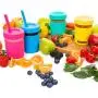 Elk und Freunde Kinderbecher/Babybecher mit Strohhalsen? Glas Mason Jars 8 oz mit Silikonüberzieher & Strohhalsen + Strohhalse & wasserdichte Deckel? Auslaufhemmende Becher für Kinder, Trinkbecher für Kleinkinder