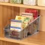 mDesign Plastic Food Packet Organizer Bin Caddy - Storage Station for Kitchen, Pantry, Cabinet, Countertop - Holds Spice Pouches, Dressing Mixes, Hot Chocolate, Tea, Sugar Packets, 2 Pack - Smoke Gray