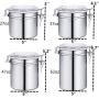 Canisters Sets for The Kitchen, 4 Pcs Stainless Steel Storage Containers for Flour, Sugar, Food and Coffee, 27oz 37oz 47oz 62oz Kitchen Canisters with Acrylic Airtight Cover For Kitchen Counter