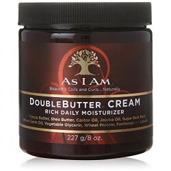 As I Am Double Butter Cream - 8 Ounce - Rich Daily Moisturizer - Soft and Shiny Curls and Coils - Repairs Split Ends - Strengthens Hair - Enriched with Pro-Vitamin B5