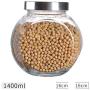Tree House Glass Storage jar with lid, Sealed jar Durable and Clear Herbs Pot-I 1400mlx4