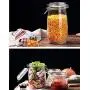 Mydio 4-Piece Glass Canister with Lids-Crystal Clear Food Storage Jars with Clear Lid and Bail & Trigger Hermetic Seal，Set Includes 1 each 17oz, 25oz, 34oz, 51oz