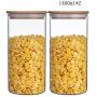 Sealed Glass Storage Jars, Kitchen Grain And Food Container 2 Pieces