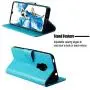Soft PU Leather Wallet Case for Huawei Mate 20,Flip Stand Case for Huawei Mate 20,Moiky Classic Retro Blue 3D Owl Design Solid Color Purse Folio Magnetic Cover with Wrist Strap