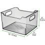 mDesign Plastic Kitchen Pantry Cabinet, Refrigerator or Freezer Food Storage Bin with Handles - Organizer for Fruit, Yogurt, Snacks, Pasta - BPA Free, 10" Long, 4 Pack - Smoke Gray