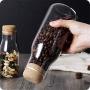 Dichtheitsbehälter für Lebensmittel, Küchenglasbehälter, feuchtigkeitsdichter Küchenbehälter, Glasbehälter für Marmelade, Krüste, mit Korkverschluss, transparent, Mehrzweck-Lagerbehälter (Farbe: Groß)