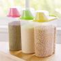 Plastic Food Kitchen Container Sealed Crisper Grains Tank Storage Kitchen Sorting Rice Storage Box Container Jars Green 1.9L