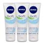 NIVEA Soft Moisturizing Crème - Pack of 3, All-In-One Cream For Body Face and Hands, Travel Size - 2.6 oz. Tubes