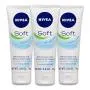 NIVEA Soft Moisturizing Crème - Pack of 3, All-In-One Cream For Body Face and Hands, Travel Size - 2.6 oz. Tubes