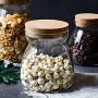 YL LY Home Heat-Resistant Glass Transparent Sealed Cans Food Cans Miscellaneous Grains Flower Tea Cans Cork Cubes Large