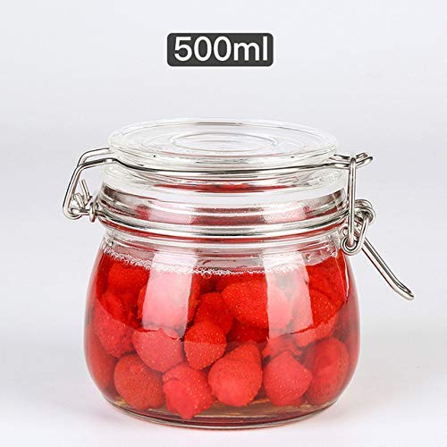 Storage Bottles & Jars - 1pc Transparent Glass Sealed Food Storage Bottle Jar Condiment Cereals Tea Honey Container - Bottles Storage Jars Storage Bottles Jars Glass Honey Container Mason