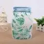 Gläserartige Aufbewahrungstaschen – Wiederverwendbar, Niedlich, Mit Reißverschluss – Packung mit 9 Taschen, Praktische Größe, Pop-Jar-Form, Tropical Palm Leaves Design, Wiederverwendbarer Speicherkorb, Snack-Beutel, wiederverwendbar.