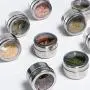 Clear Lid Magnetic Spice Tin Jar Stainless Steel Spice Sauce Storage Container Jars Kitchen Accessories,6Pcs