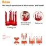 Fun Life 25-Piece Food Storage Container Set with Rotating Rack, Durable Plastic Canister Jar with Red Lids, Perfect for Flour, Sugar, Cereals, BPA Free, Leakproof, Microwave/Freezer/Dishwasher Safe