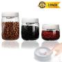 Vacuum Seal Food Storage Container Airtight Set, UPRA Clear Plastic Canisters Sets for Kitchen with Airtight Lids, 3 Pieces BPA Free, for food, snacks, cereal,sugar, flour, coffee