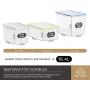 Chefs Path Food Storage Containers - Flour Container - Great for Sugar, Baking Supplies - Airtight Kitchen & Pantry Bulk Food Canisters- BPA-Free - 6 PC Set - 8 Labels & Pen