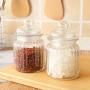 TOPBATHY Glass Kitchen Storage Jars for Cookie Clear Food Storage Containers with Airtight Lids size 300ml
