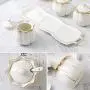 Kitchen seasoning box/Ceramic Condiment Storage Container with Pallet Salt jar Three-Piece Set (Color : A)