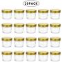 Encheng 4 oz Clear Glass Jars With Lids(Golden),Small Spice Jars For Herb,Jelly,Jams,Wide Mouth Mason Jars Canning Jars For Kitchen Storage 20 Pack …