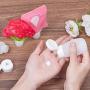 PH PandaHall 6 pcs Plastic Squeezable Travel Bags with 2 pcs Cream Refillable Bottle Containers Shampoo Lotion Bottle for Travel Home Use