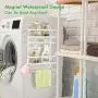 Magnetische Kühlschrank-Organizer-Racks mit Haken, für starke Magnetkraft, rostfreier Aufbewahrungsbehälter für Küchenpapierhalter, Gewürzgläser, Regalbefestigung, 19 x 13 x 5,3 Zoll