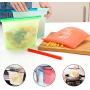 Silicone Food Bag, Food Grade Reusable Silicone Food Storage bag for Versatile Preservation Bag Container for Fruits Vegetables Meat (4 pack)