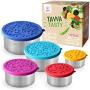 TAVVA Tasty - 5 Stainless Steel Food Storage Containers - Plastic Free | Silicone Lids | Leakproof Toddler Lunch Box | Tupperware Containers ? Also Suitable as Kids Lunch Box and to Go Containers